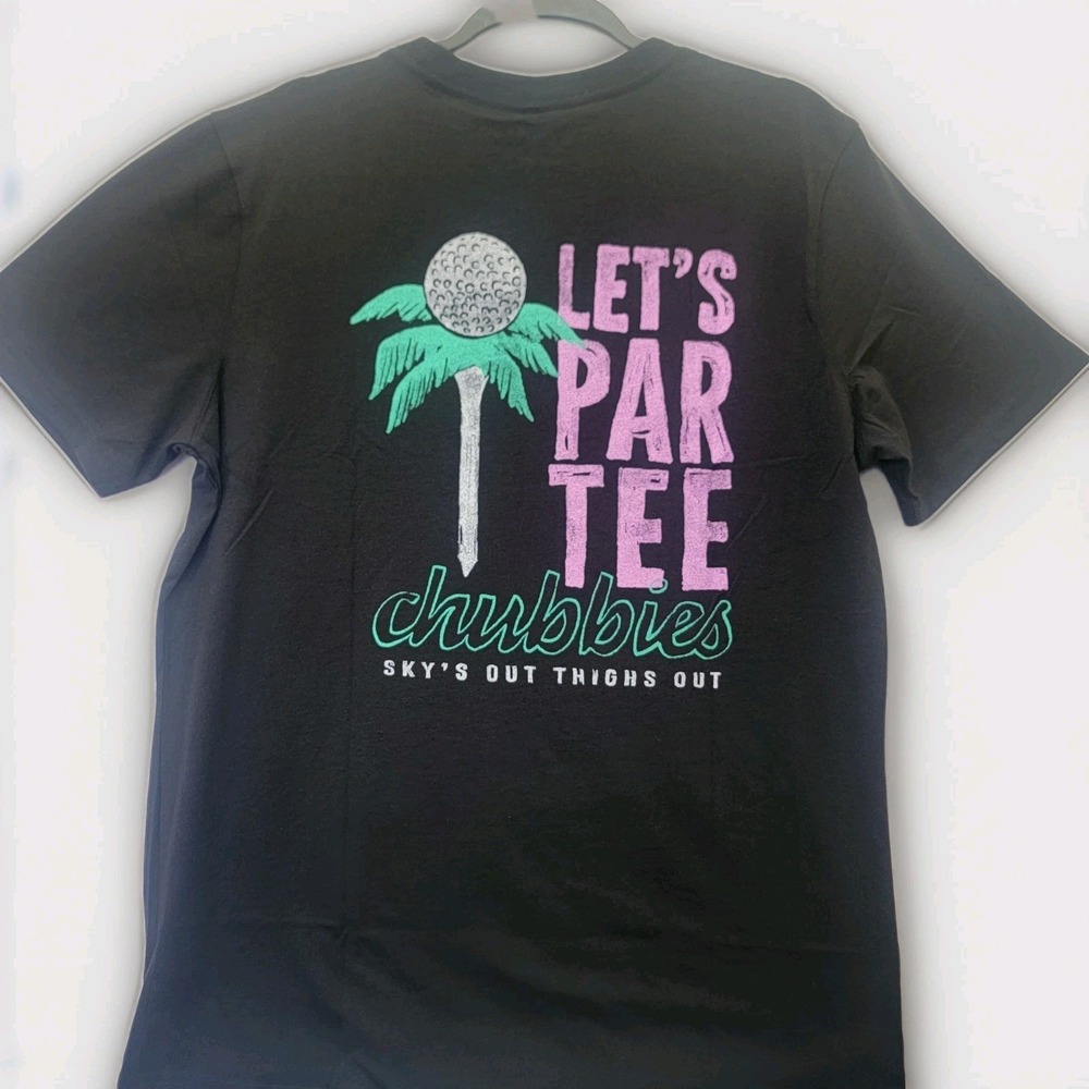 NWT Chubbies T Shirt Mens LG "Lets Par Tee" Graphic Golf Beach Resort Casual